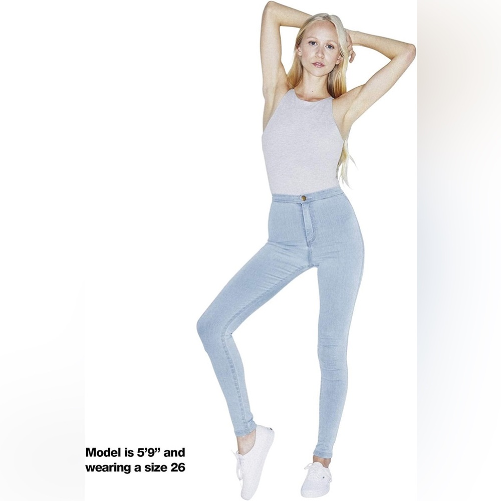 American Apparel High Waisted Light Wash Jeans